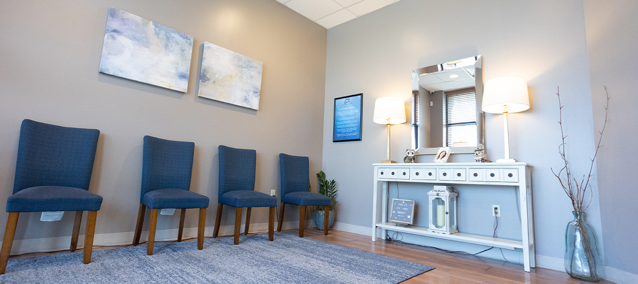 Reception area at Green Valley Dental office in Marion
