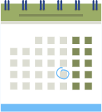 Icon of calendar with one day circled