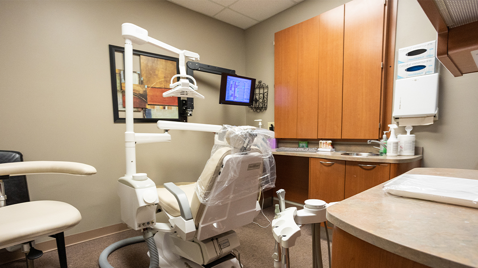 White dental exam chair